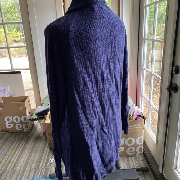 Gap open front long cardigan size M in navy blue - Picture 4 of 6